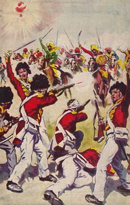 De Highland Light Infantry. De Aanval van de Mahratta Cavalerie bij Assaye, 1803 door Unbekannt