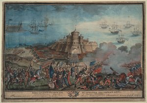 Het keizerlijke Russische leger voor de Turkse haven Ochakov, 1790