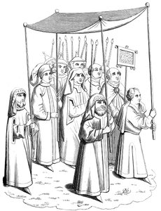 De Joodse processie die de paus ontmoet bij het Concilie van Konstanz, 15e eeuw 1849