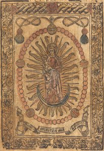 De Madonna en Kind in een rozenkrans, ca. 1490 door Unbekannt
