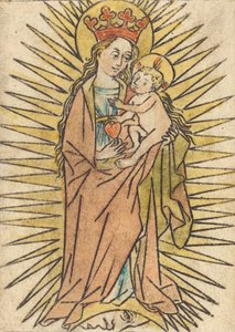De Madonna en Kind met een peer door Unbekannt