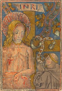De Man van Smarten met een Franciscaner, 1490-1500 door Unbekannt