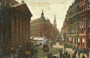 Het Mansion House & Cheapside, Londen, eind 19e-begin 20e eeuw