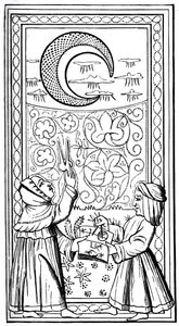 De maan, tarotkaart, 14e eeuw, 1870