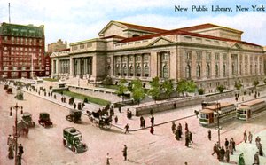 De nieuwe openbare bibliotheek, New York, VS, 1910