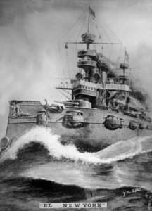 Het slagschip New York, 1898, jaren 1920 door Unbekannt