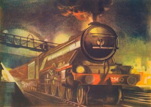 De Night Scotsman, L.N.E.R., vertrekt vanaf Kings Cross
