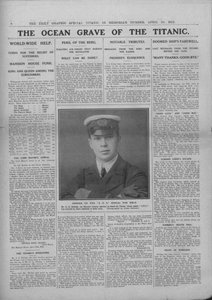 Het oceaangraf van de Titanic, en foto van Jack Phillips, 20 april 1912 door Unbekannt