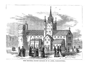 De oorspronkelijke Priorijkerk van St. John, 1878