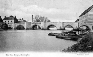 De Ouse-brug, Huntingdon, Cambridgeshire, 1905