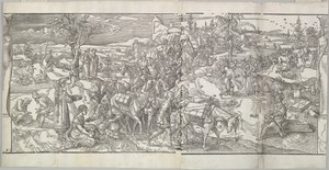 De passage van een karavaan uit de fries Ces Moeurs et fachons de faire de Turcz Customs..., 1553 door Unbekannt