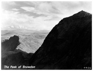 De top van Snowdon, Wales