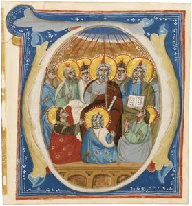 Pinksteren. Initiaal O uit een Antifonarium, ca 1320 door Unbekannt