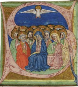 Pinksteren. Initiaal S uit een manuscript Graduale, ca. 1430 door Unbekannt