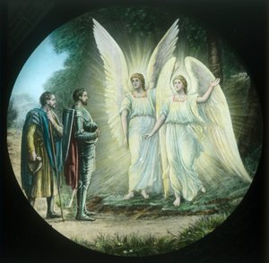 De Pelgrims ontmoeten de twee stralende wezens, c1910
