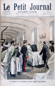 De President van de Republiek, Felix Faure, bezoekt het Saint-Antoine Ziekenhuis, Parijs, 1895 door Unbekannt