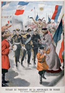 De president van de Republiek Frankrijk bezoekt Sint-Petersburg, Rusland, 1902