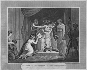 De koningin van koning Stephen, pleitend bij keizerin Matilda, namens haar echtgenoot, 1838 door Unbekannt
