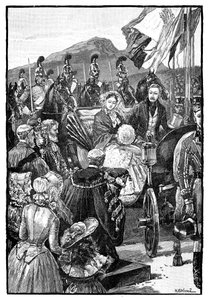 De intocht van de koningin in Edinburgh, ca. 1840, 1900 door Unbekannt