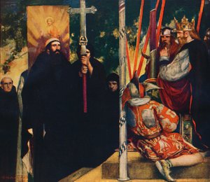 De ontvangst van Sint Augustinus door Ethelbert door Unbekannt