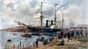 De Ripon verlaat Southampton met troepen voor de Krim, 1904