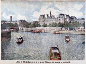 De rivier de Seine en het Hotel de Ville, Parijs, 1903 door Unbekannt