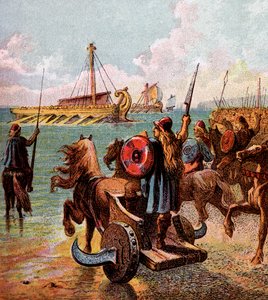 De Romeinen veroveren Groot-Brittannië, ca. 1850 door Unbekannt