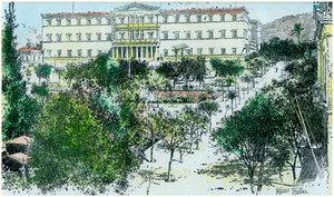 Het Koninklijk Paleis, Athene, Griekenland door Unbekannt