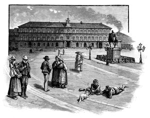 Het Koninklijk Paleis, Napels, Italië, ca. 1888 door Unbekannt