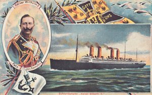 De SS Kaiser Wilhelm II, ca. 1910 door Unbekannt