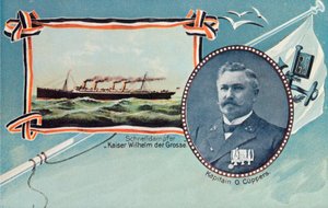 De SS Kaiser Wilhelm der Grosse en Kapitein Otto Cuppers, ca. 1905 door Unbekannt
