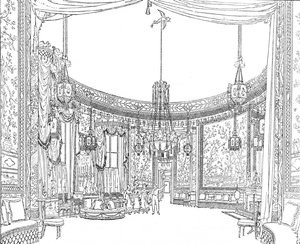 De salon, circa 1820. Uit Nashs Illustraties, 1939