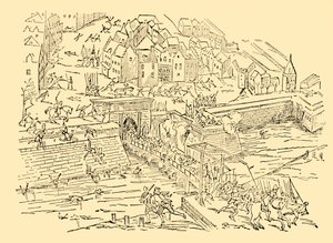 De Spanjaarden veroveren Antwerpen in hun lange strijd met de Nederlanders, 1576, ca. 1930