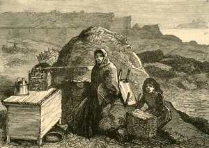 De staat van Ierland: Een uitgezette familie nabij Errismore, ca. 1880 door Unbekannt