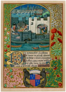 De Tower of London met London Bridge, ca. 1500, ca. 1901 door Unbekannt