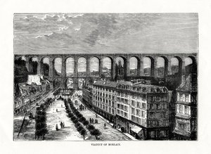 Het viaduct bij Morlaix, Frankrijk, 1879