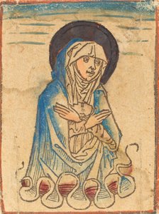 De Maagd in de wolken, ca. 1470-1480 door Unbekannt