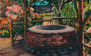 De wensput bij Ramonas trouwlocatie, Oude Stad, San Diego, Californië, ca. 1941