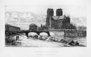 De apsis van de Notre Dame kathedraal, Parijs, Frankrijk, 19e eeuw