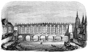 De oude Pont aux Changers, Parijs, Frankrijk door Unbekannt