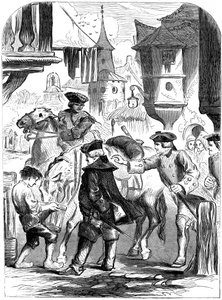De arrestatie van Charles Belleisle in Elbingerode, Duitsland, 1744 19e eeuw door Unbekannt