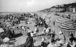 Het strand, Trouville, Frankrijk, ca. 1920s door Unbekannt