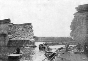 De brug bij Trilport, 1e Slag om de Marne, Frankrijk, 5-12 september 1914 door Unbekannt