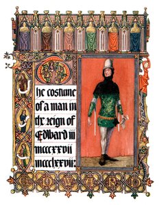 Het kostuum van een man in het bewind van Edward III, 1909