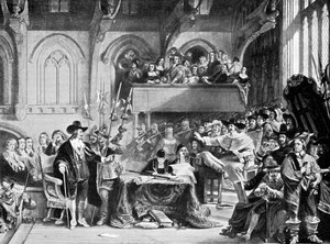 Het beroemde proces van Karel I in Westminster Hall