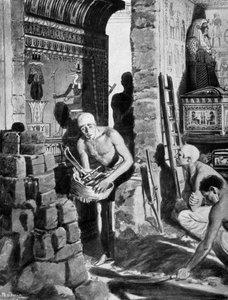 De definitieve interieurdecoratie en verzegeling van het graf van Toetanchamon, Egypte, 1325 v.Chr. 1933-1934