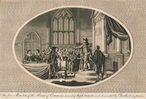 De vijf leden van het Lagerhuis beschuldigd van hoogverraad, 1642-1793 door Unbekannt