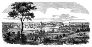 De haven en stad van Kiel, Noord-Duitsland, 1855 door Unbekannt