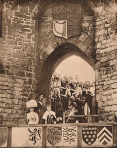 De investituur van de Prins van Wales in Caernarvon Castle door Unbekannt