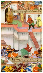 De moord op Adham Khan door Akbar, ca. 1600 1956 door Unbekannt